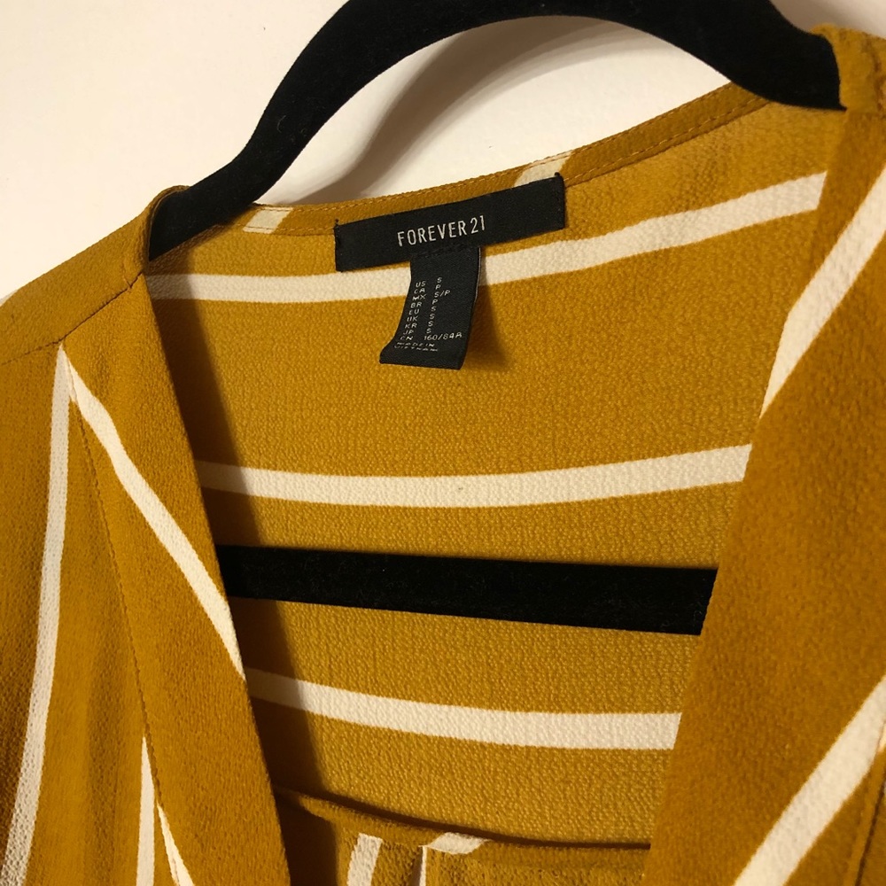 Striped, Yellow, Camp Blouse